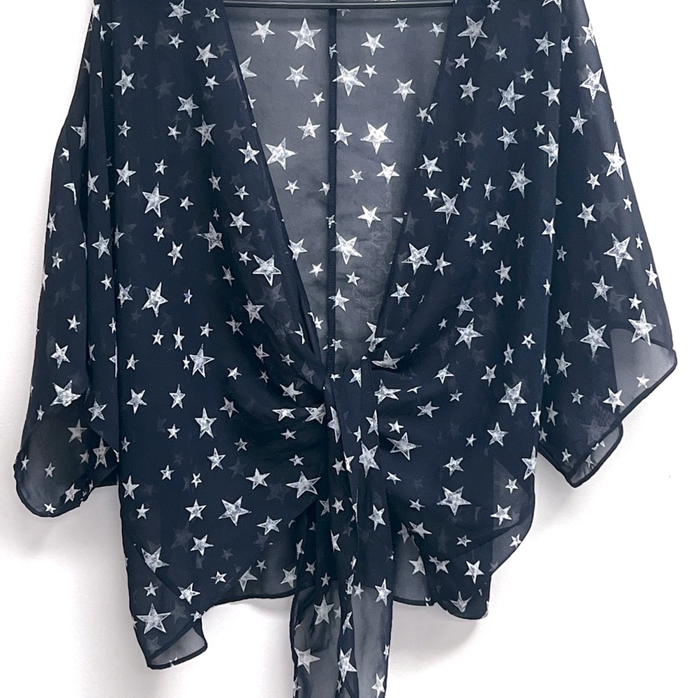 Star sheer front tied top